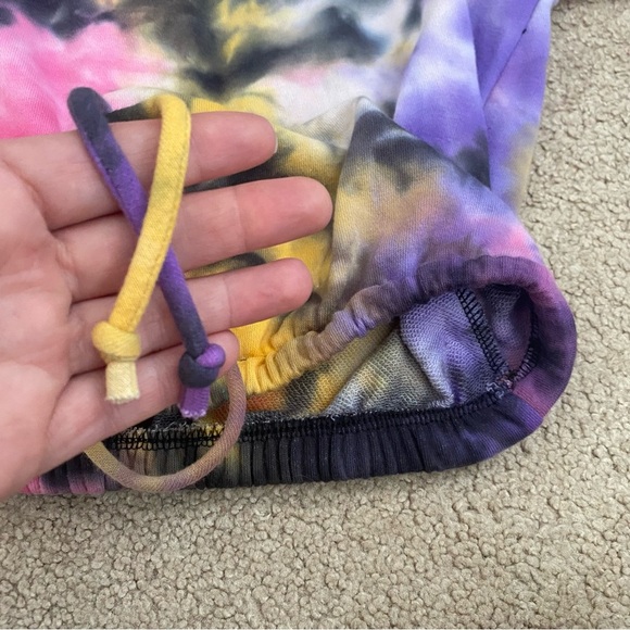Lush Tie-Dye Colorful Sweatshirt Draw String Waist Tie Sweater Womens Size Small - Picture 7 of 10